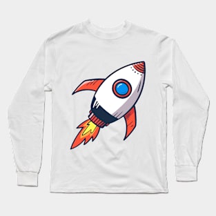 Rocket cartoon icon, vector illustration. Long Sleeve T-Shirt